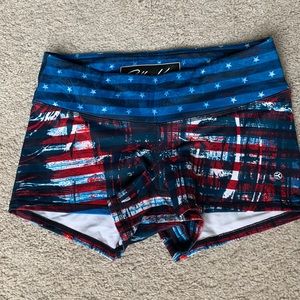 IABMFG Booty Shorts, Patriot- Red/White/Blue, size S